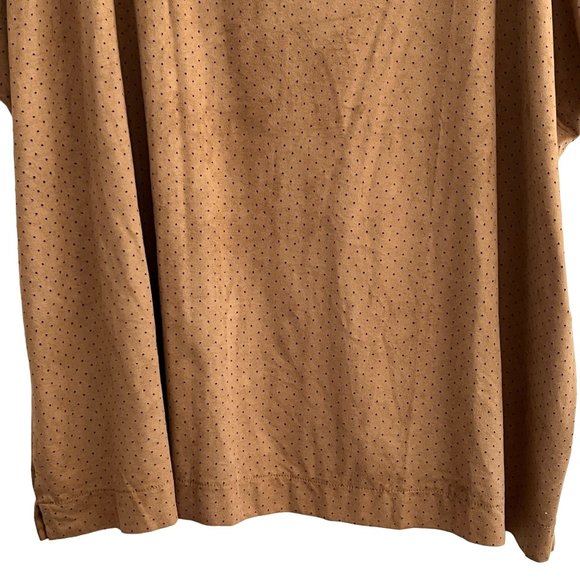 Lane Bryant Brown Microsuede Top Plus Size 22/24 Short Sleeve Split Neck Stretch - Picture 4 of 10